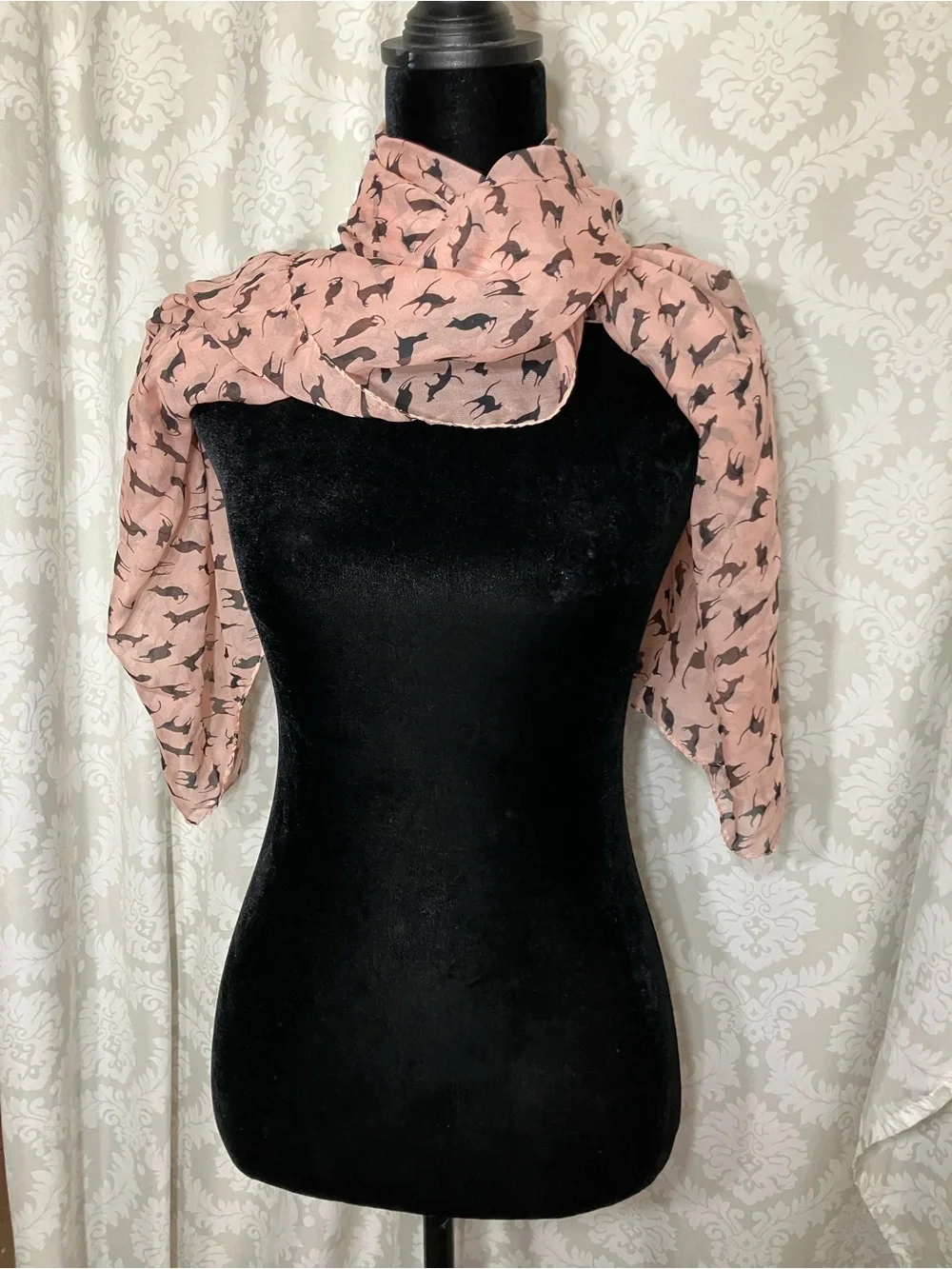 Chiffon Black Cat Scarf